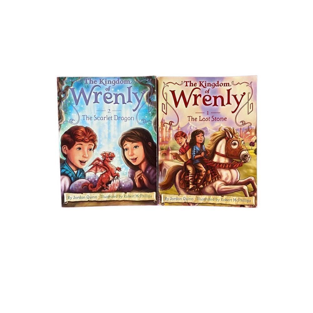 The kingdom of Wrenly the lost stone/ the scarlet dragon lot of 2 books